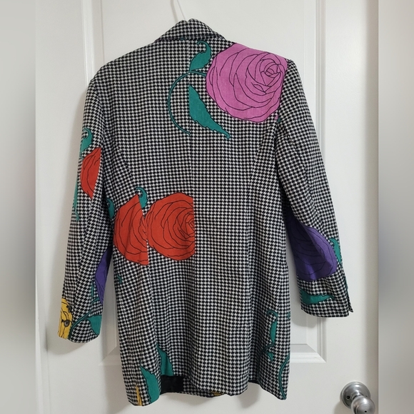 Mondi Vintage blazer with flower design size large 87% cotton 13% linen - Picture 2 of 10